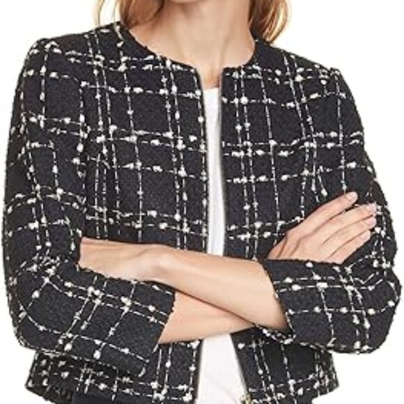 TED BAKER CHARRA METALLIC TWEED BOUCLE JACKET + Matching Skirt Set - Picture 2 of 16